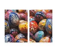 Colorful Hand Painted Easter Eggs Passport Holder Passport Wallet PU Leather Passports Protective Cover Slim Travel Accessories