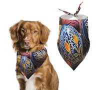 Colorful Hand Painted Easter Eggs Pet Scarf Exquisite Fashion Dog Bandanas Breathable Triangle Cat Dogs Bibs Scarf for Dog Bandana for Small Medium Large Kerchief