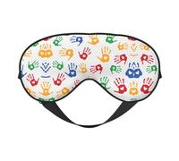 Colorful Hand Shapes Rainbow Light Blocking Sleep Mask Adjustable Comfortable Soft Eye Cover Reversible Night Rest