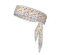 Colorful Hand Shapes Rainbow Print Ninja Headbands,Adjustable Head Tie For Men, Sports Sweatband For Yoga Running Basketball
