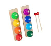 Colorful Handbells Set 8 Note Musical Bells Hand Percussion Bells Music Toy Desk Toddler Children Kids Colorful Hand Percussion Learn Music