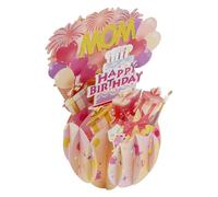 Colorful Handmade 3D Pop up Mother's Day Card, Creative Exquisite Happy Birthday Card for Mom, Beautiful Pop up Birthday Card, Lovely Festival Gifts Decorations for Women