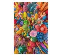 Colorful Handmade Flowers Wooden Jigsaw Puzzle for Adults, 1000 PCS