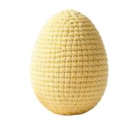 Colorful Handmade Knitted Easter Eggs Plastic Decorative Ornaments for Hanging Swirl Decorations Spring Festivals 6cm(Creamy Yellow)