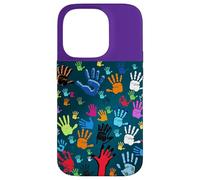 Colorful Handprint Art - Unity, Diversity, and Expression Case for iPhone 14 Pro