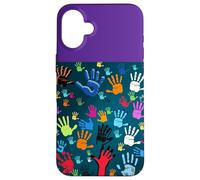 Colorful Handprint Art - Unity, Diversity, and Expression Case for iPhone 16 Plus
