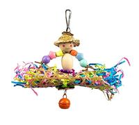 Colorful Hanging Parrot Bird Molar Toy Articles Bites Pet For Training Swing Biting Chewing For Parrots Natural Grass Chewing