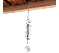 Colorful Hanging Wind Chimes Garden Decoration Hook Wind Chime Window Spiral Ornament Garging Ball Ornament Garden Hanging Decoration Hanging Spiral for Garden Decoration Wind Chime Garring Ball