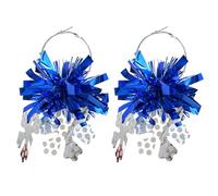Colorful Hanukkah Firework Hoop Earrings Exaggerate Big Round Circle Firework Dangle Drop Earring for Women Jewish Hanukkah Theme Festival Jewelry Gifts, Acrylic, No Gemstone