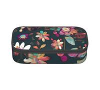 Colorful Happy Birthday Cupcake Print Bag Business Office Pencil Case Pencil Case Makeup Cosmetic Bag Floral Boho Colorful One Size, Floral Boho Colorful, Taglia Unica