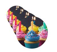 Colorful Happy Birthday Cupcakes Car Air Fresheners Cards Set of 4 Pieces Personalized Car Fresheners Gifts for Men Women Auto Aromatherapy Tablets Hanging Scented Cards for Wardrobe Bathroom