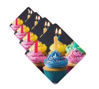 Colorful Happy Birthday Cupcakes Car Air Fresheners Cards Set of 4 Pieces Personalized Car Fresheners Gifts for Men Women Auto Aromatherapy Tablets Hanging Scented Cards for Wardrobe Bathroom
