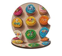 Colorful Happy Birthday Cupcakes Car Coasters, 2PCS Non-Slip Car Cup Holder Coasters with Cork Base, Heat Resistant & Waterproof Drink Coaster for Women Men