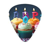 Colorful Happy Birthday Cupcakes Printed Guitar Pick 12 Pieces Guitar Pick In A Box The Makes Sound Clear Ukulele Electric Acoustic Guitar Bass (0.46 0.71 0.96mm)