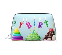 Colorful Happy Birthday Cupcakes Printed Multifunctional Storage Bag, Protective Cosmetic Pouch for Weekend Travel and Gym