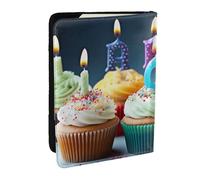 Colorful Happy Birthday Cupcakes Printed Passport Holder - 6.5 x 4.5 Inch RFID Blocking Travel Wallet,Stylish Passport Cover,Lightweight Document Organizer for Cards