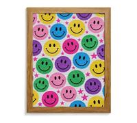 Colorful Happy Face Pattern Diamond Painting Kits for Adults Yellow Wood 40*50cm 5D Diamond Art Kits for Beginners Large DIY Full Drill Round Diamonds Gem Art Crafts Painting for Home Wall Decor