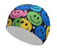 Colorful Happy Faces Swim Cap for Women Men Swimming Hat Bath Waterproof Pool Caps for Long Thick Curly Hair