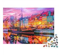 Colorful Harbour Night View 1000 Piece Jigsaw Puzzle Paper Adult Suitable Evening Lights Relaxed Home Gift 70x50cm/1000pcs