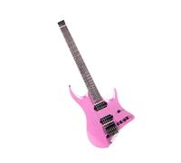 Colorful Headless Electric Guitar With Solid Mahogany Body And Maple Neck Standard Electric Guitar(Pink)
