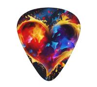 Colorful Heart 12 Pack Guitar Plectrums With Storage Case, 0.46/0.71/0.96mm, Including Thin, Medium Thick Guitar Plectrums For Electric Guitars Bass Ukulele