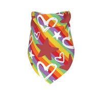 Colorful Heart And Star Pattern,Bib Scarf Triangle Hood Adjustable Pet Scarf Washable Hood Suitable for Small, Medium and Large Dogs and Cats