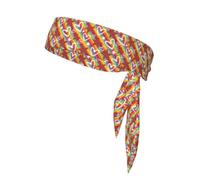 Colorful Heart And Star Pattern, Head Tie, Sports Headband Tie Back, Multi Sweatband for Men Women