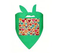 Colorful Heart Pattern Dog Bandana, Classic Plaid Dog Bandanas for Small Medium Large Dogs, Adjustable Washable Cotton Pet Scarf, Reversible Triangle Bibs for Puppy Dogs Cats Birthday Party Daily Wear