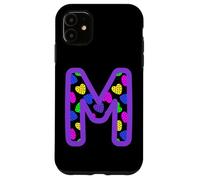 Colorful Heart Pattern Letter M Graphic Fun Pop Art Monogram Case for iPhone 11