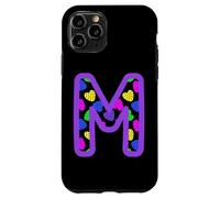 Colorful Heart Pattern Letter M Graphic Fun Pop Art Monogram Case for iPhone 11 Pro