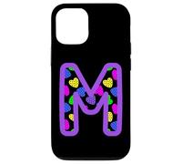Colorful Heart Pattern Letter M Graphic Fun Pop Art Monogram Case for iPhone 12/12 Pro