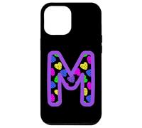 Colorful Heart Pattern Letter M Graphic Fun Pop Art Monogram Case for iPhone 12 Pro Max