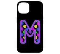 Colorful Heart Pattern Letter M Graphic Fun Pop Art Monogram Case for iPhone 13