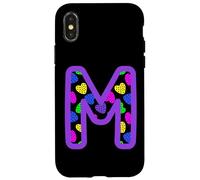 Colorful Heart Pattern Letter M Graphic Fun Pop Art Monogram Case for iPhone X/XS