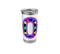 Colorful Heart Pattern Letter O Monogram Design Stainless Steel Insulated Tumbler