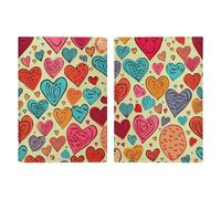 Colorful Heart Pattern Passport Holder Travel Wallet Slim Minimalist Front Pocket Leather Credit Card Holder Passport Wallet Cover Case for Travel Must Haves Accessories