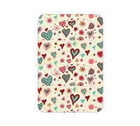 Colorful Heart Pattern Print Rectangular Microwave Fridge Magnet, Soft Magnetic Decor For Home And Office