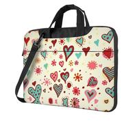 Colorful Heart Pattern Printed Waterproof Laptop Case Ultra-Thin Portable One-Shoulder Laptop Bag 600d Oxford 13in/14in/15.6in