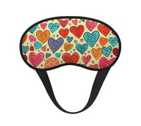 Colorful Heart Pattern Sleep Eye Mask for Women Men Soft and Comfortable Sleep Mask Blackout Sleeping Eye Cover for Travel Yoga Nap Shift Work
