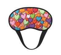 Colorful Heart Pattern Sleep Mask Soft Comfortable Eye Mask with Adjustable Strapblackout Eye Sleep Shade Cover for Women Girls Men Travel Yoga Nap Shift Work