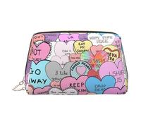 Colorful Heart Print Women Travel Cosmetic Bag Organizer Zipper Makeup Bags Pouch Toiletry,Lightweight Leather Makeup Bag