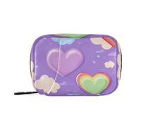 Colorful Heart Shaped Medicine Bags with Removable Compartments Zipper Organizer Reusable Wallet