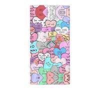 Colorful Heart Soft Fluffy Bath Towel High Absorbent For Bathroom Daily Use