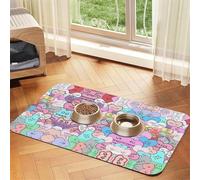 Colorful Heart-Standard Pet Feeding Mat Bowl Mat Dog Mat Suitable For Dogs Cats Specific Pads Feeder