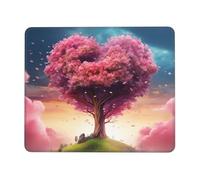 Colorful Heart Tree Mouse Pad with Stitched Edge, Comfortable Mouse Pads with Non-Slip Rubber Base Gaming Mouse Mat Washable Mousepads Computers Laptop Desk Accessories for Office 10 x 12 inch