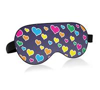 Colorful Hearts Bird Eye Fabric Sleep Mask, Blindfold, Super Smooth Eye Mask