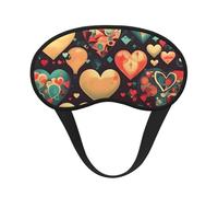 Colorful Hearts Blackout Sleep Mask,Soft Polyester, Anti-Light, Stylish,Suitable for Men and Women,for Daily Work and Outdoor Travel.