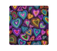 colorful hearts cartoon Magic Self-Adhesive Toiletries Pouchs Cloth Travel Bag Organizer Wrap Camera Lens Cloth Wrapper For Toiletries Size 21.7x21.7in