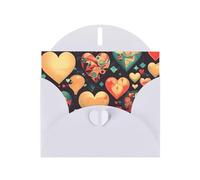 Colorful hearts Greeting Card with White Envelope Holidays Birthdays Weddings Anniversaries Write Unique Blessings