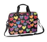 Colorful Hearts Laptop Briefcase for Men Women, 15.7 Inch Business Computer Bag with Detachable Shoulder Strap, Laptop Case Bag Sleeve Messenger Briefcase